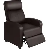 Yaheetech Relaxsessel verstellbarer Fernsehsessel 90°/120°/160° aus Kunstleder Polstersessel Heimkino Braun