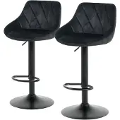 Home24 Barstuhl - 2er-Set - Metall / Textil