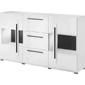 Petits-meubles Buffet Louis mit 3 Schubladen und 2 Türen, Weiß, 180cm