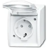 ABB 20 EBW-54, CEE 7/3, 2P+E, Weiß, IP44, 250 V, 16 A