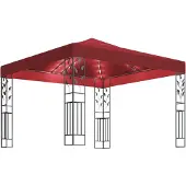 Syfax Pavillon mit LED-Lichterkette 3x3 m Weinrot