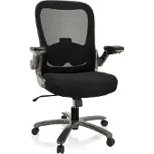 Hjh OFFICE XXL Drehstuhl INSTRUCTOR T I Bürostuhl gepolstert bis 220 kg belastbar mit abklappbaren Armlehnen Stoff / Netzstoff für Büro, Zuhause