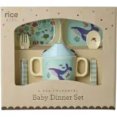 Rice - Melamine Baby Dinner Set - Blue Ocean Print - 4 pcs