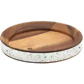 Genware Akazienholz Zink Servierbrett Mit Band 17 Cm