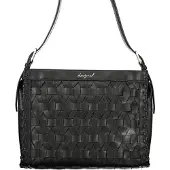 Desigual Elegante Schwarze Damentasche mit Verstellbarem Gurt & Fächern