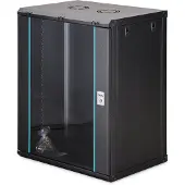 Digitus Wandgehäuse Dynamic-N Serie - 600x450 mm (BxT), unmontiert, Wandmontiertes Regal, 16U, 60 kg, Sperrschloss, Ablageschienen, Verbessertes Kabelmanagement