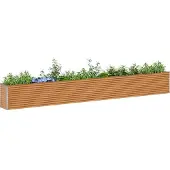 vidaXL Hochbeet Hellbraun 582 x 50 x 68 cm Verzinkter Stahl