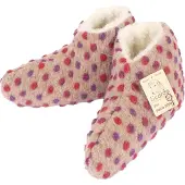 Linke Hausschuhe Bettschuhe Wolle Noppen beige