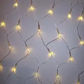 Nipach LED Pavillon Lichternetz 128er warmweiß 3x3m Timer Kabel transparent BA11752
