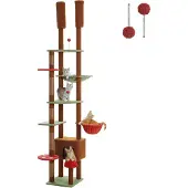 Purpurra Kratzbaum Höhenverstellbar mit Blättern/Champignon, Hängematte, 135/ 230 cm