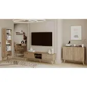 MELIMEBLE Wohnzimmer-Set Bolea"A" - Eiche Craft Gold