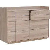 Mendler Kommode MCW-P44, Sideboard Schrank Anrichte, 6 Schubladen Push-to-open, MDF 83x120x40cm Sonoma-Eiche-Optik