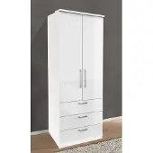 Hm Helvetia Kleiderschrank "Optima" Drehtürenschrank 90 cm weiß Hochglanz 2-Türig