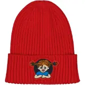 Geggamoja Gestrickte Mütze Pippi Langstrumpf, Rot, 48-50
