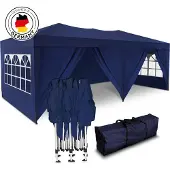 Kronenburg Faltpavillon 3x6m - Wasserfest, UV-Schutz 50+, 6 Seitenteile, blau