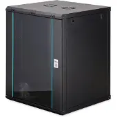 Digitus Wandgehäuse Dynamic-N Serie - 600x600 mm (BxT), unmontiert, Wandmontiertes Regal, 16U, 60 kg, Sperrschloss, Ablageschienen, Verbessertes Kabelmanagement