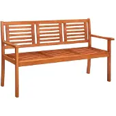 vidaXL 3-Sitzer-Gartenbank mit Auflage 150 cm Massivholz Eukalyptus