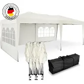 Kronenburg Faltpavillon 3x6m - Wasserfest, UV-Schutz 50+, 3 Seitenteile, champagner