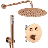 REA Unterputz Duschgarnitur mit Thermostat LUNGO brushed copper + box
