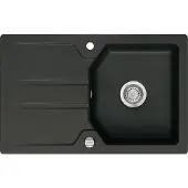 SYSTEMCERAM KeraDomo Spüle SOLVA 80 in NIGRA mit Excenterbedienung / Einbauspüle
