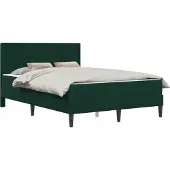 vidaXL Bettgestell mit Matratze Dunkelgrün 140 x 200 cm Samt