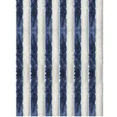 Arsvita Flauschvorhang Flauschgardine Vorhang 90 cm x 220 cm Unistreifen Dunkelblau Weiß