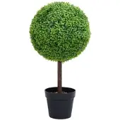 Furnicato Künstlicher Buchsbaum mit Topf Kugelform Grün 71 cm