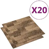 vidaXL Boden Teppich 20 stk. Braun 50 x 50 cm PP Niedriger Flor