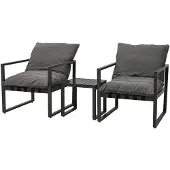 CLEMENTO Coral Gartenmöbelset 3tlg. Aluminium/Sunbrella Sooty