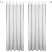 Bestgoodies Dekoschal Ellen Schlaufen Blickdicht 2er Pack 140 cm x 225 cm Hellgrau