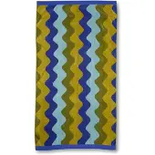 KAAT Amsterdam Badetuch Waves Blau Grün (100 x 180 cm)