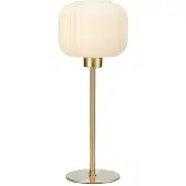 Markslöjd Sober Tischleuchte Small Brushed Brass/White - , Weiß, für Wohnzimmer, Glas