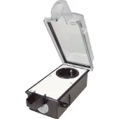 InterBaer 9015-002.81 Aufputz-Steckdose abschliessbar Schwarz, Transparent
