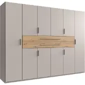 Die Möbelfundgrube Kleiderschrank Beige-Kaschmir - Artisan Eiche 270 cm 10-türig - DIGIT