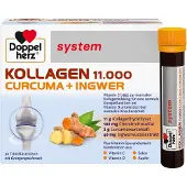 Queisser Pharma GmbH & Co. KG Doppelherz system Kollagen 11,000 Curcuma + Ingwer Lösung für eine normale Knorpelfunktion und zur Unterstützung eines normalen Knochenerhalts, 30 St. Trinkfläschchen