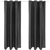 Arsvita 2er Pack Gardine Blickdicht Alessia mit Universalband 140x175cm schwarz