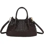 Gallantry Paris Gallantry, Geflochtene Damenhandtasche mit festen Griffen Gurt, Dunkelbraun