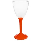Monouso - Mehrweg Weinglas aus PS Fuß Rot 180ml 2-teilig (20 Stück)