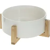 Secret De Gourmet Salatschüssel aus Bambus und weißer Keramik 23 cm