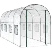 Furnicato Gewächshaus Transparent 160x400x190 cm PVC & Stahl