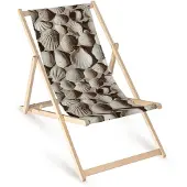AllBags Holz Liegestuhl klappbar „Muscheln“ – Gartenstuhl Relaxstuhl Sonnenliege Balkon Terrasse