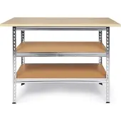 Ondis24 Werkbank Uwe 120cm Metallregal & Werktisch 92cm Arbeitshöhe