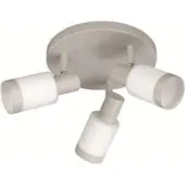 Massive Deckenspot 3x E14 9W Energiespar Grau Glas Deckenlampe Schlafzimmer