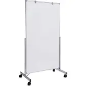 MAUL Mobiles Whiteboard MAULpro easy2move, beidseitig, magnethaftend, Doppel-Lenkrollen, 1000 x 1800 mm