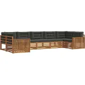 vidaXL Outdoor-Sofagarnitur 7 Stk. Natur und Anthrazit