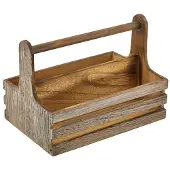 Genware Rustic Wooden Table Caddy