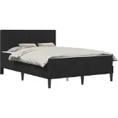 vidaXL Bettgestell mit Matratze mit Kopfteil Schwarz 160 x 200 cm Samt