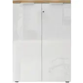Based Schrank Easy Office Eichefarben/Weiß Hochglanz