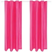Arsvita 2er Pack Gardine Blickdicht Alessia mit Universalband 140 cm x 175 cm Pink