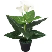 Furnicato Künstliche Calla-Lilie mit Topf 45 cm Weiß